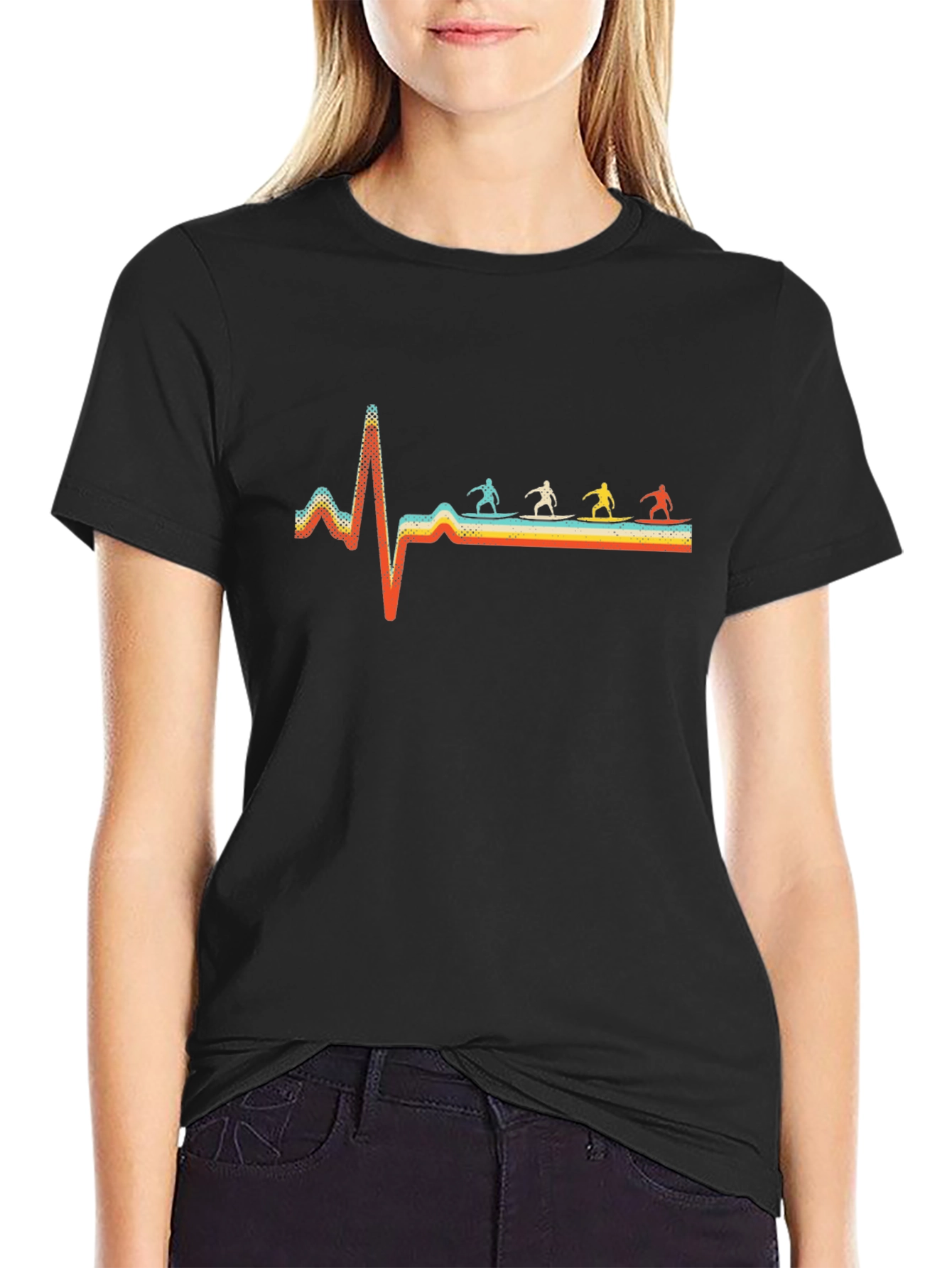 Surfing Heartbeat Graphic Tee