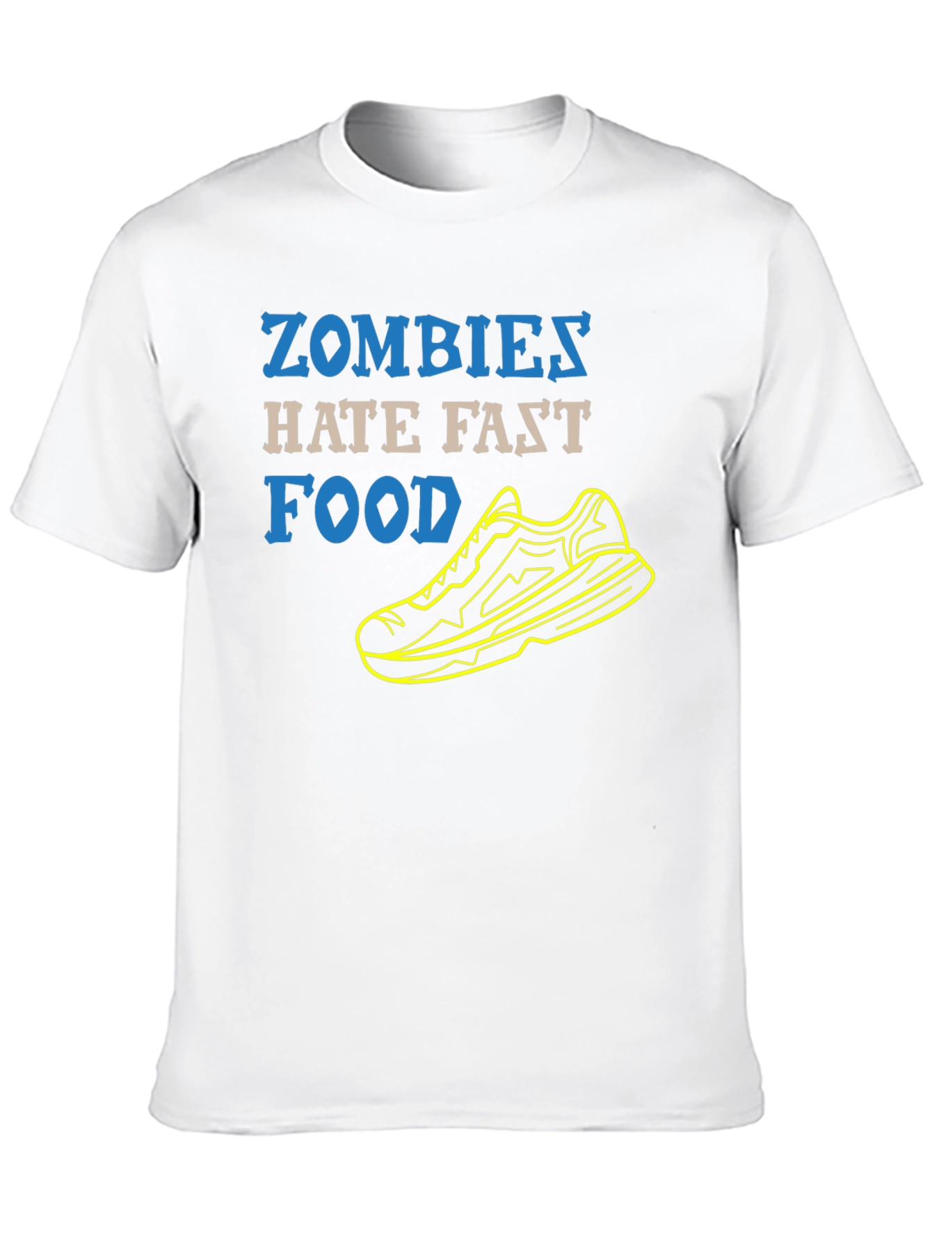 Zombies Hate Fast Food Running Shoe Black T-Shirt