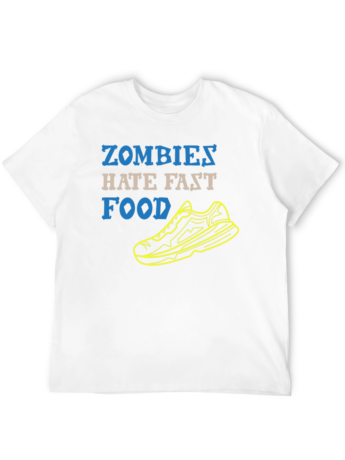 Zombies Hate Fast Food Running Shoe Black T-Shirt
