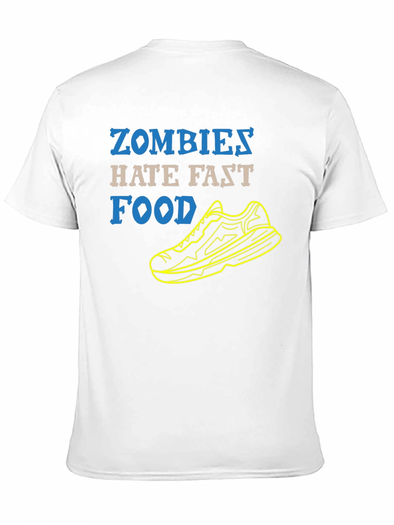 Zombies Hate Fast Food Running Shoe Black T-Shirt