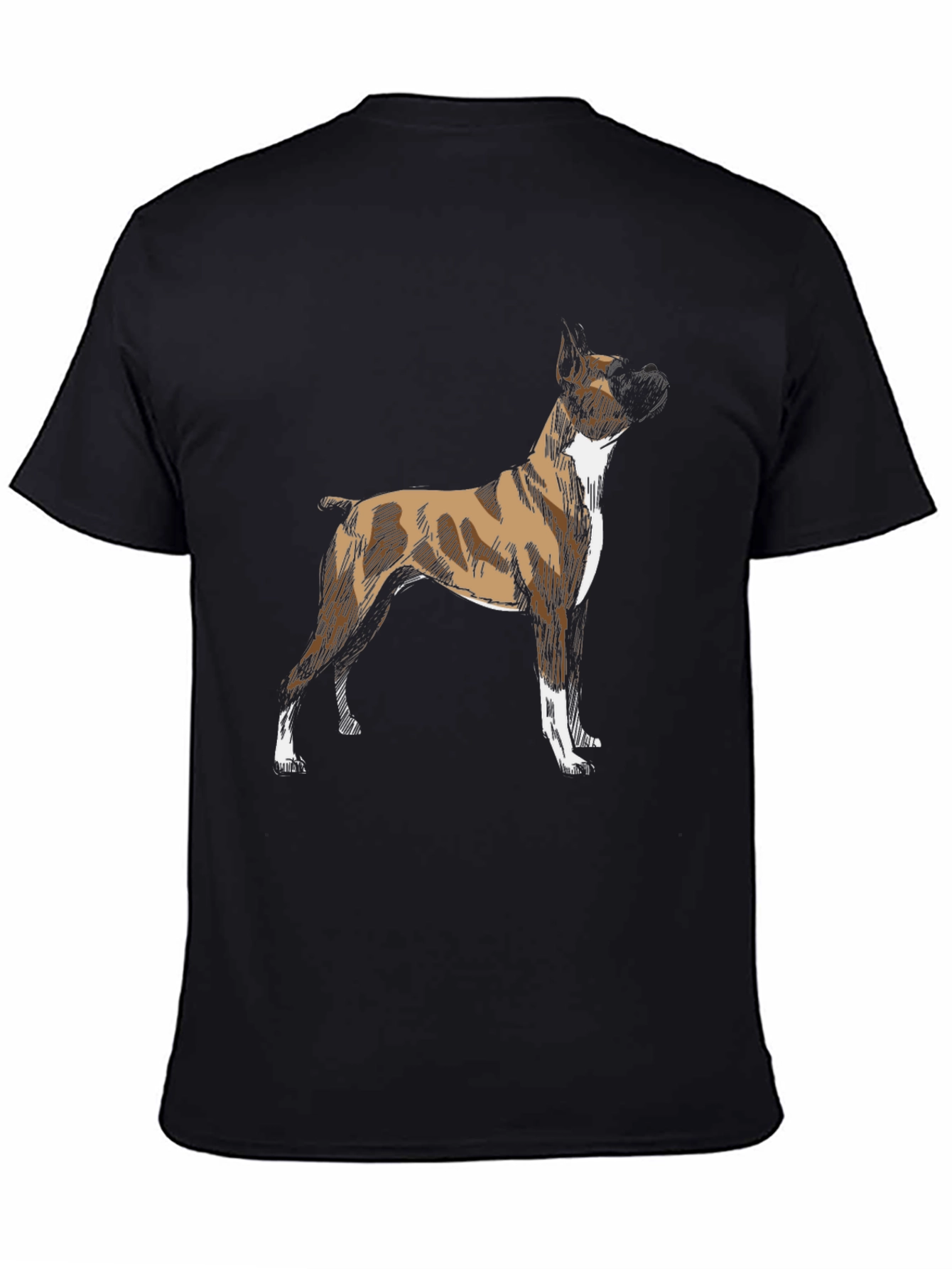 Boxer Dog Graphic Print Black T-Shirt