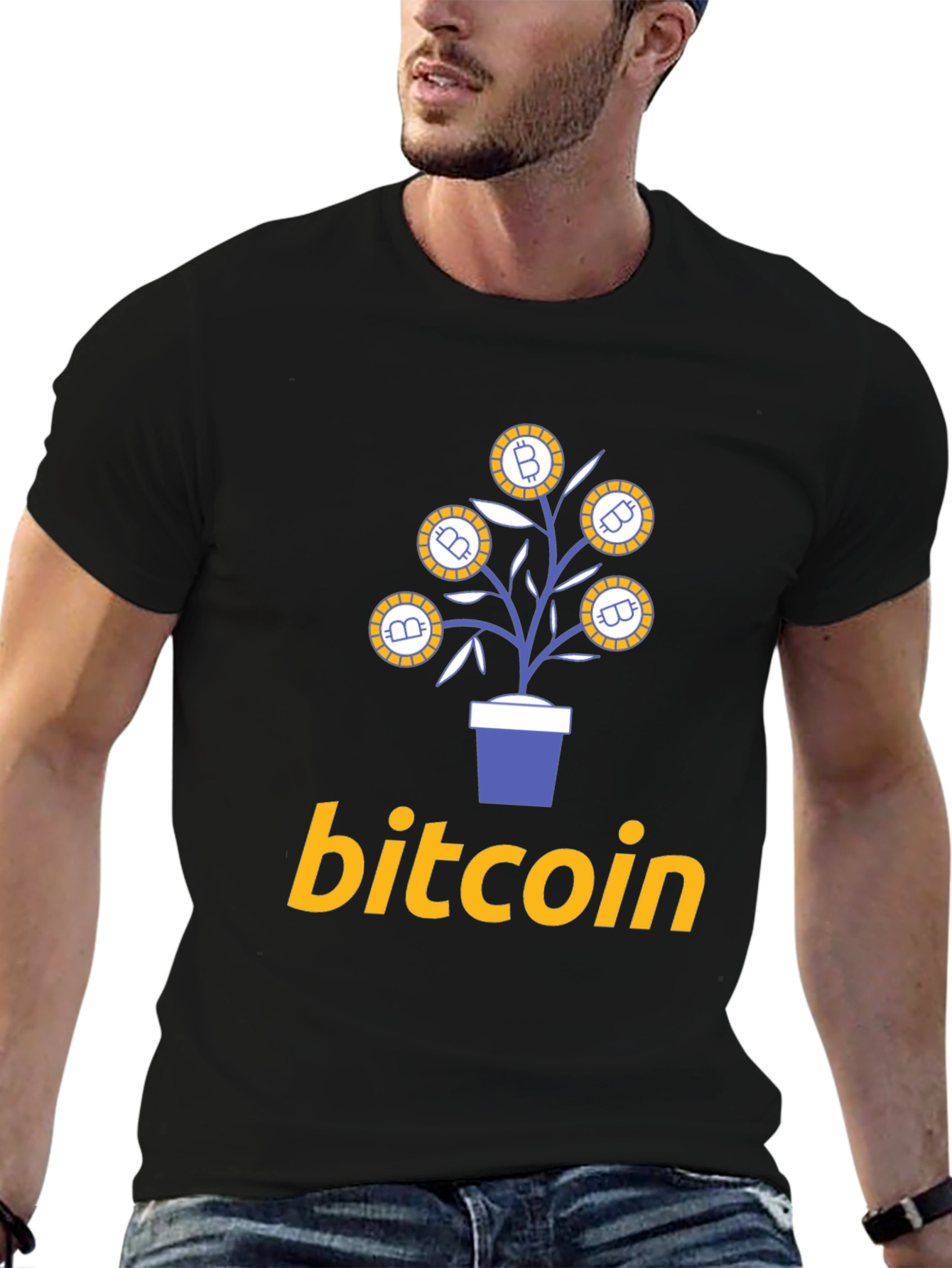 Bitcoin Plant Graphic T-Shirt - Crypto Investor Tee