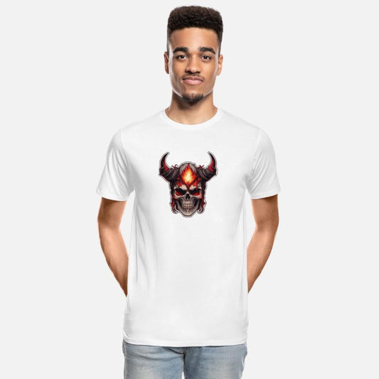 Red-Horned Skull with Fires