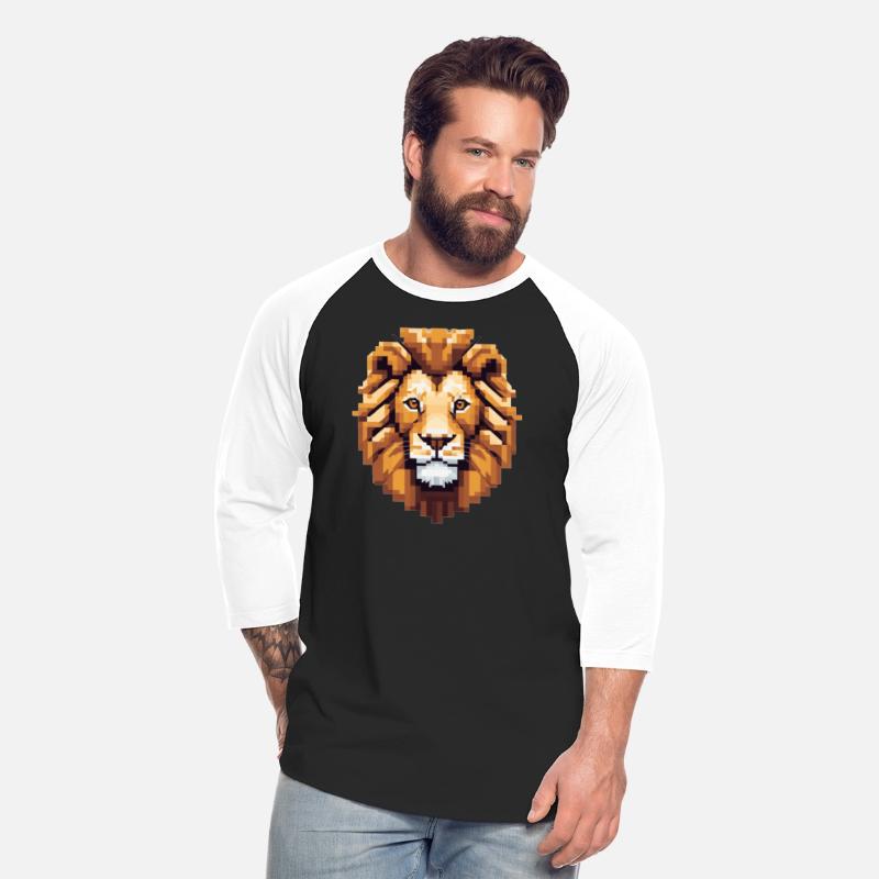 Retro Pixel Art Lion Head Design - Cool