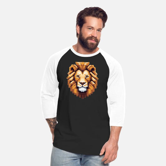 Retro Pixel Art Lion Head Design - Cool