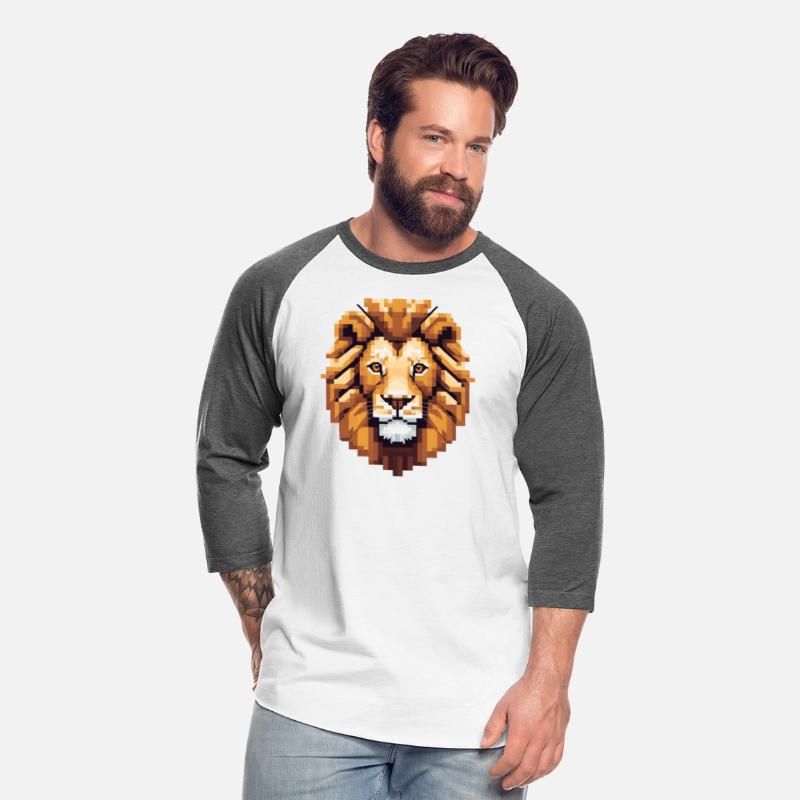 Retro Pixel Art Lion Head Design - Cool