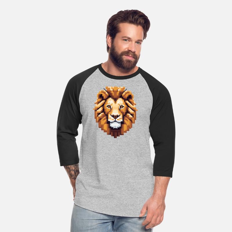 Retro Pixel Art Lion Head Design - Cool