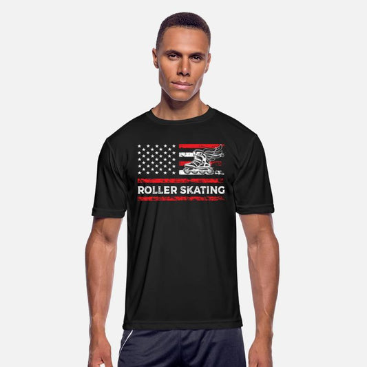 Roller Skating American Sports Flag Fitness