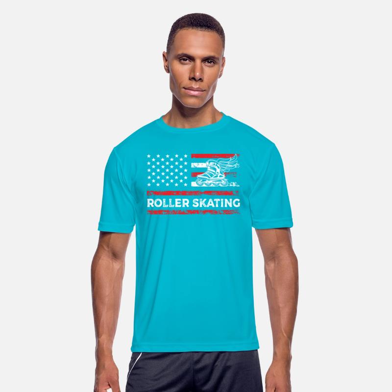 Roller Skating American Sports Flag Fitness