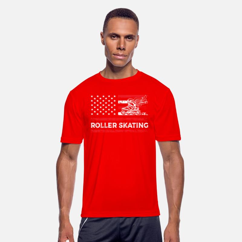 Roller Skating American Sports Flag Fitness