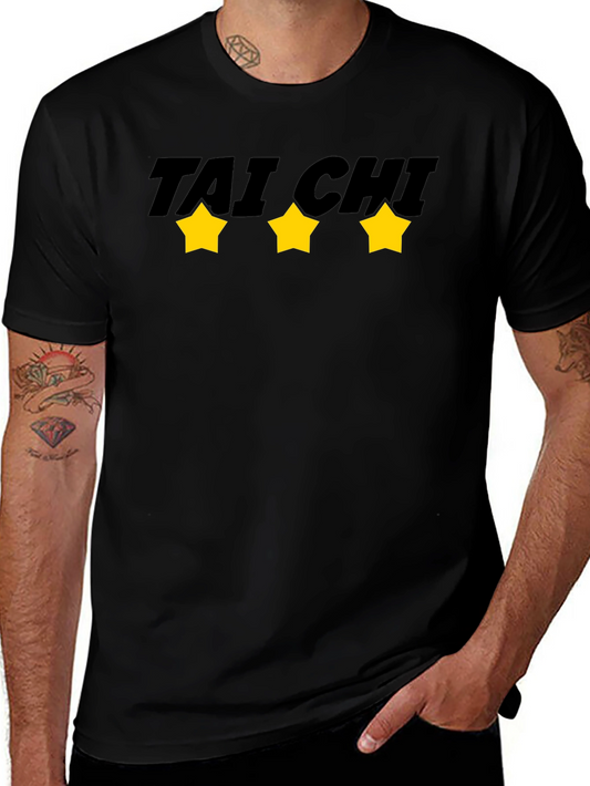 Tai Chi Black T-Shirt with Stars