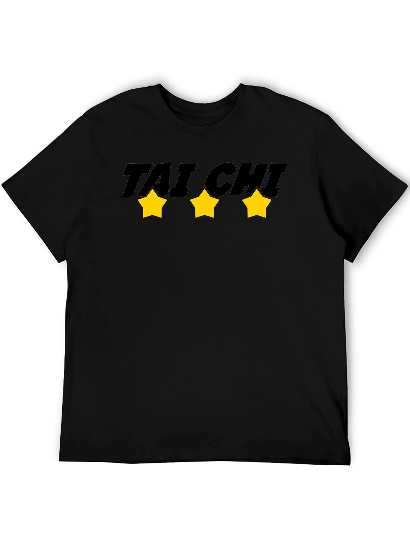 Tai Chi Black T-Shirt with Stars