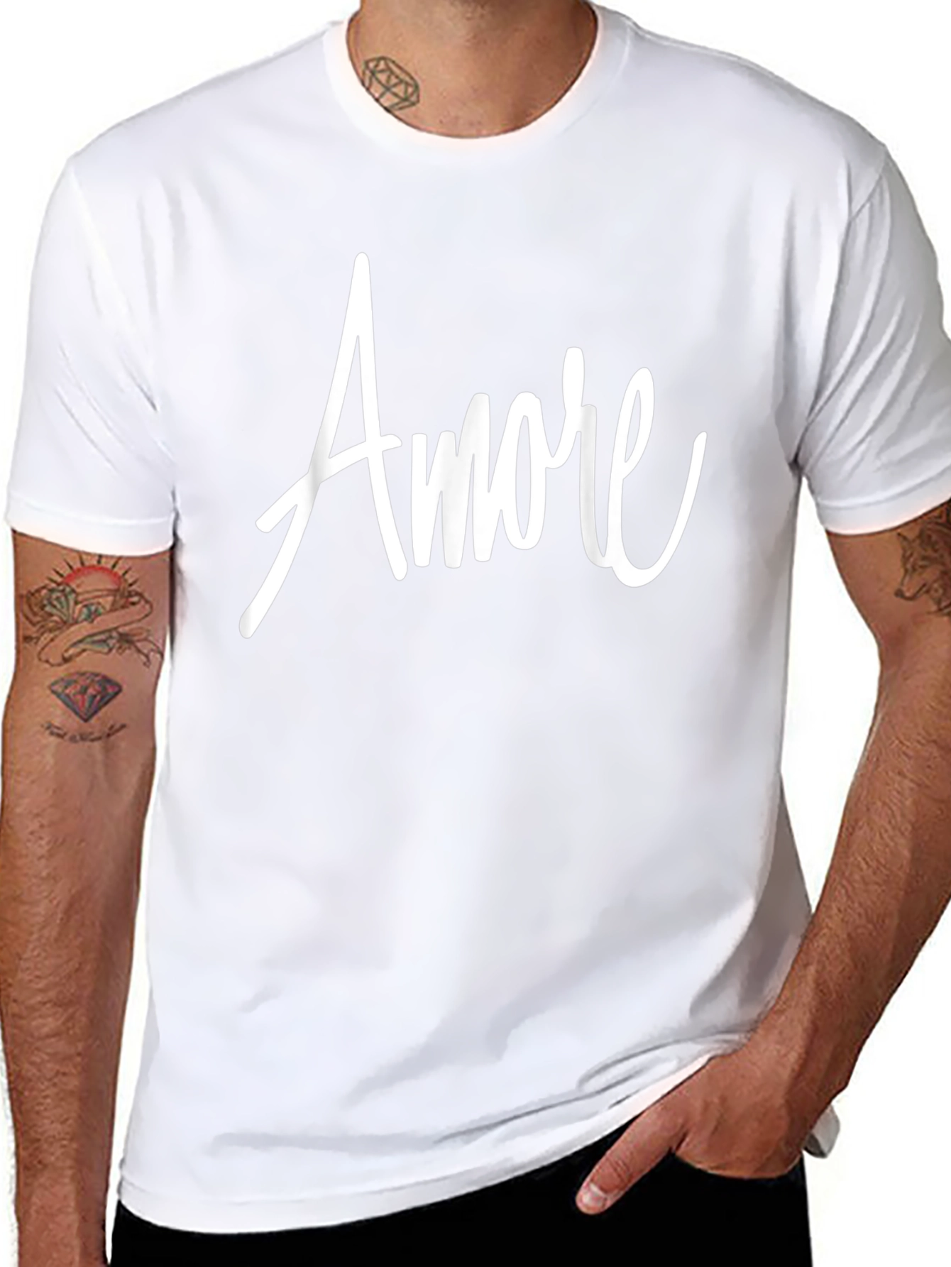Amore Graphic Tee - Black Cotton T-Shirt