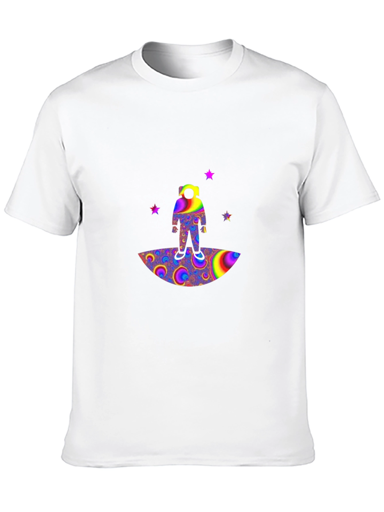 Astronaut Psychedelic Print Black T-Shirt