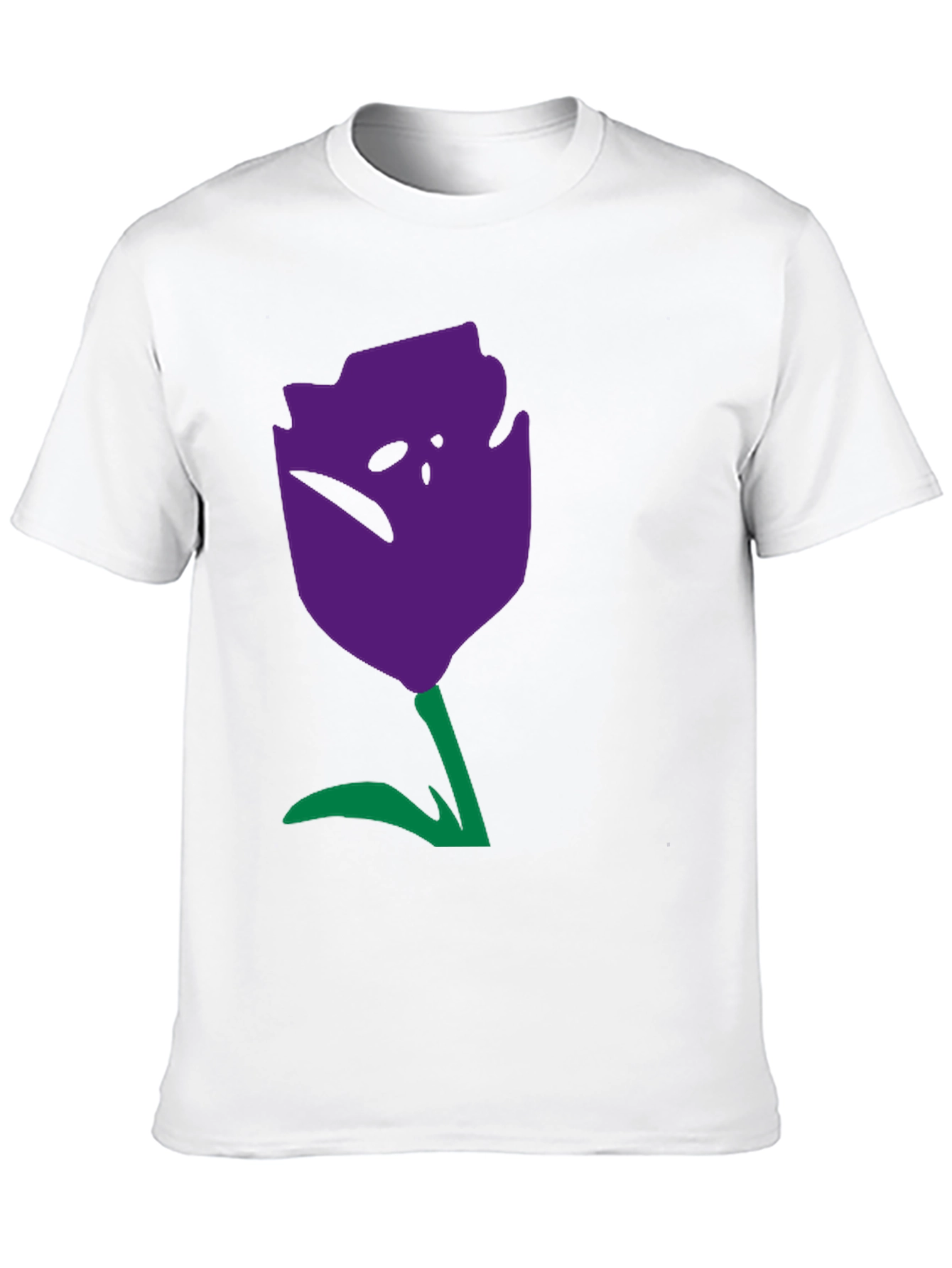 Abstract Tulip Graphic Tee - Unisex Black Cotton Shirt