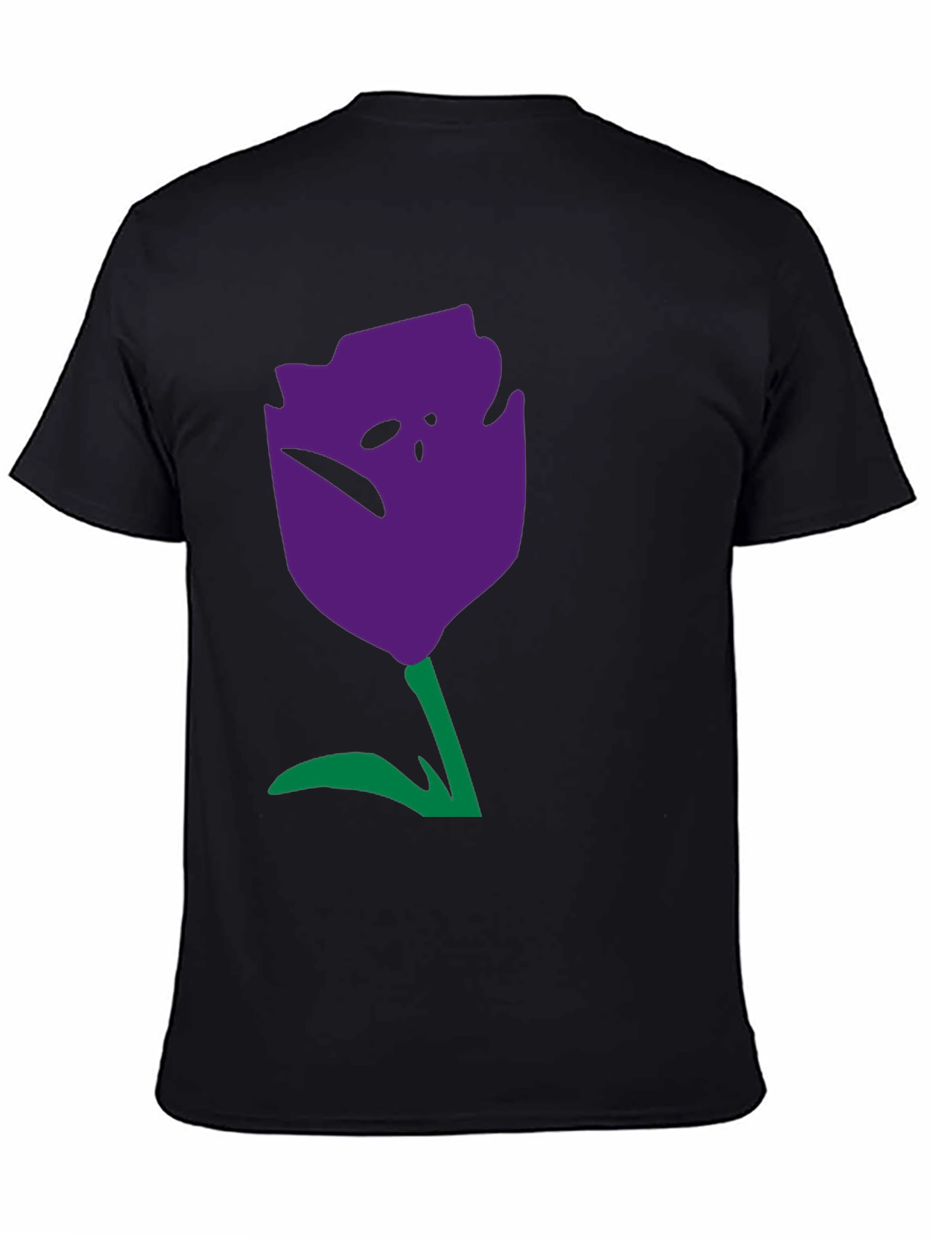 Abstract Tulip Graphic Tee - Unisex Black Cotton Shirt