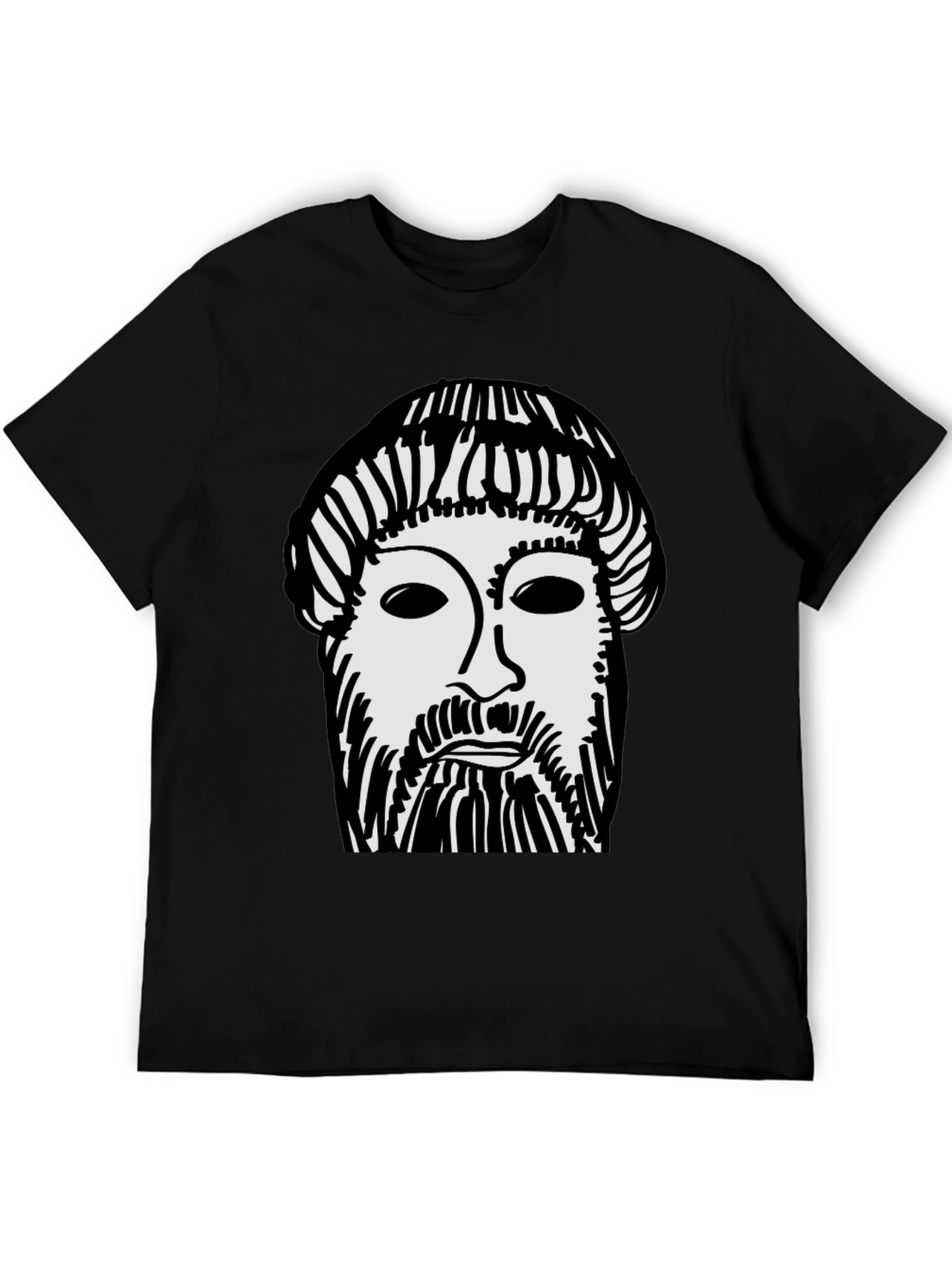 Ancient Face Graphic Tee - Black