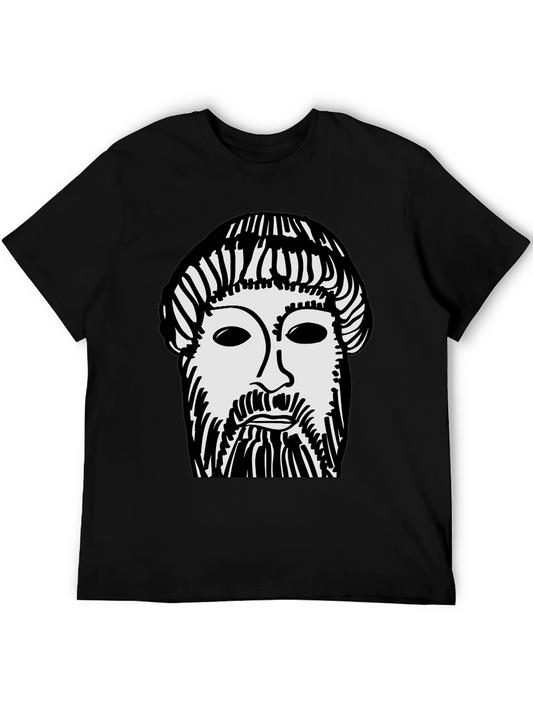 Ancient Face Graphic Tee - Black