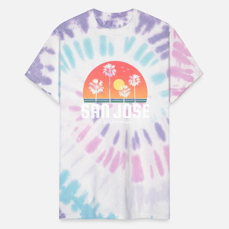 San Jose California CA Palm Tree Sunset Retro