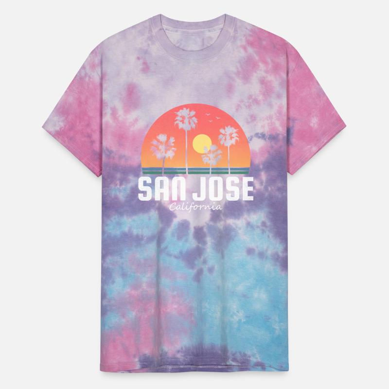 San Jose California CA Palm Tree Sunset Retro