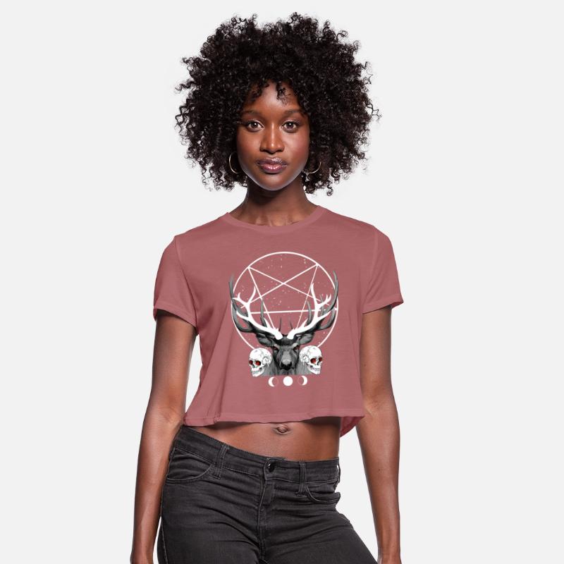 Satanic Deer Pentagram Gothic Skull Evil Buck