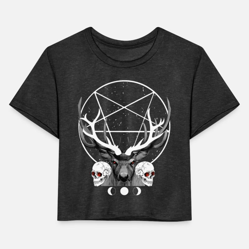 Satanic Deer Pentagram Gothic Skull Evil Buck