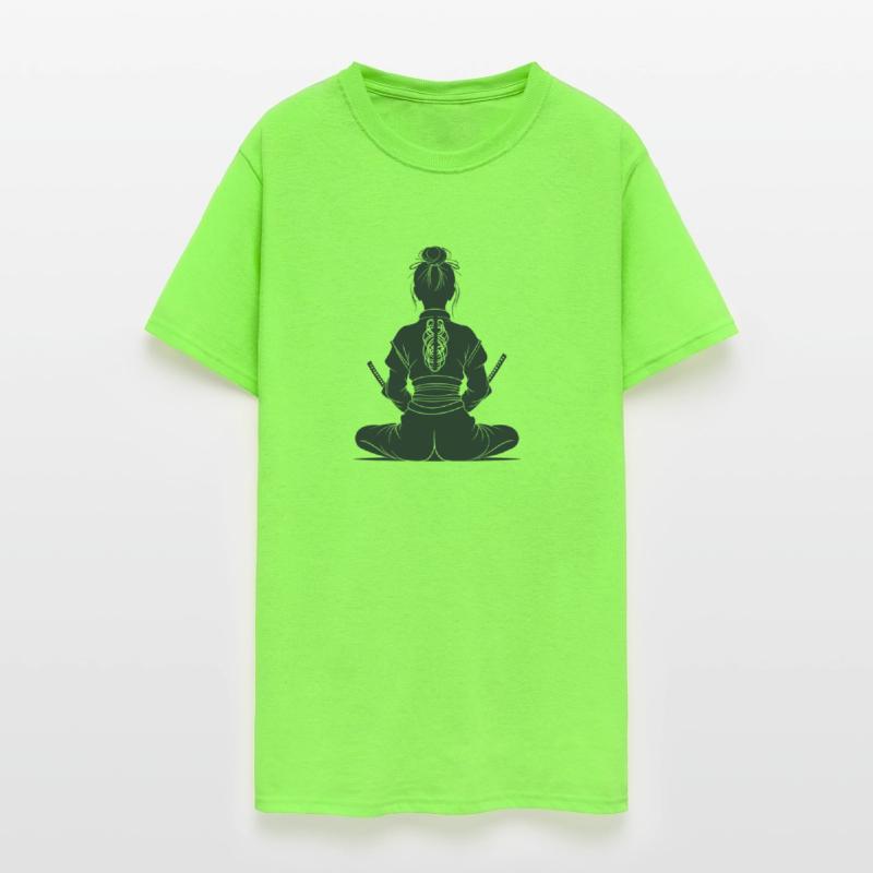 Serene Samurai Girl Silhouette Design