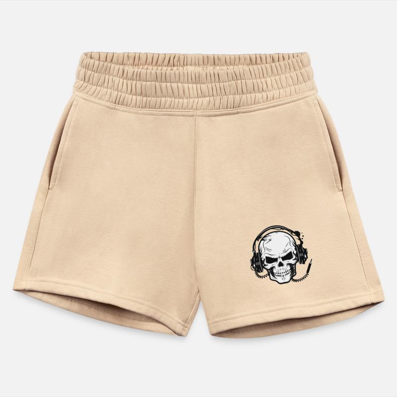 Skull with headphones black and white drawing