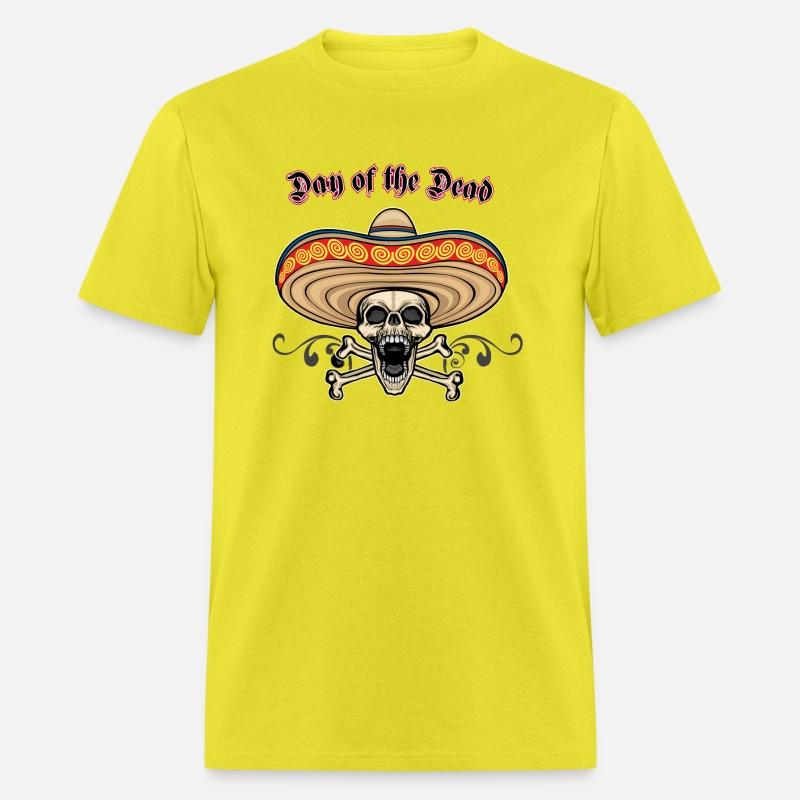 skull with sombrero that says day dead