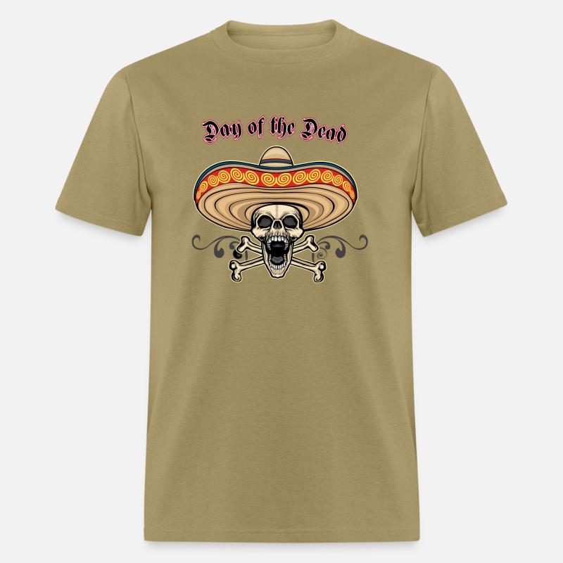 skull with sombrero that says day dead