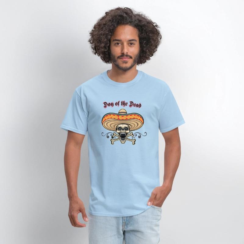 skull with sombrero that says day dead