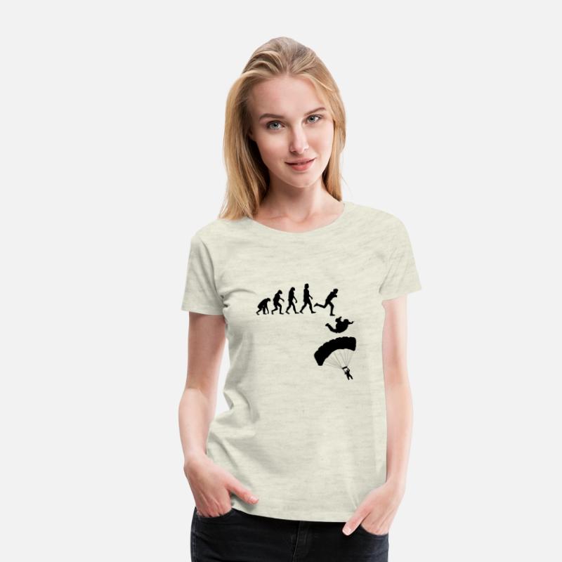 Skydiver Evolution Funny Skydiving Parachuting Sky