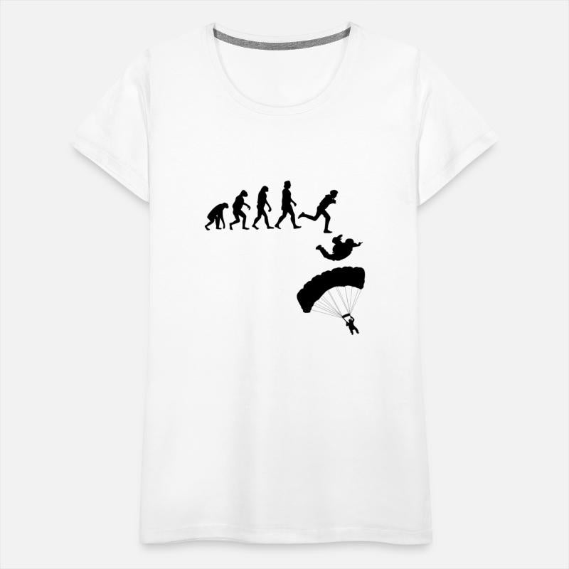 Skydiver Evolution Funny Skydiving Parachuting Sky
