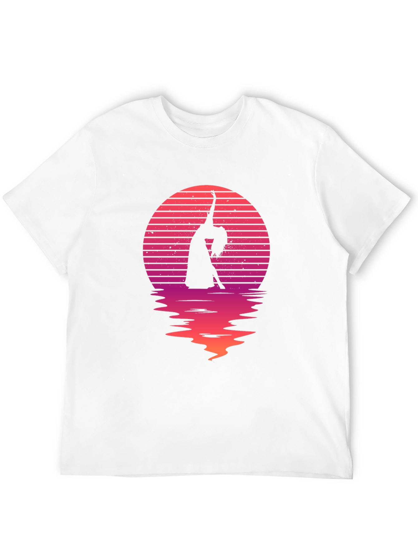 Sunset Dancer Graphic Tee - Black Cotton Shirt