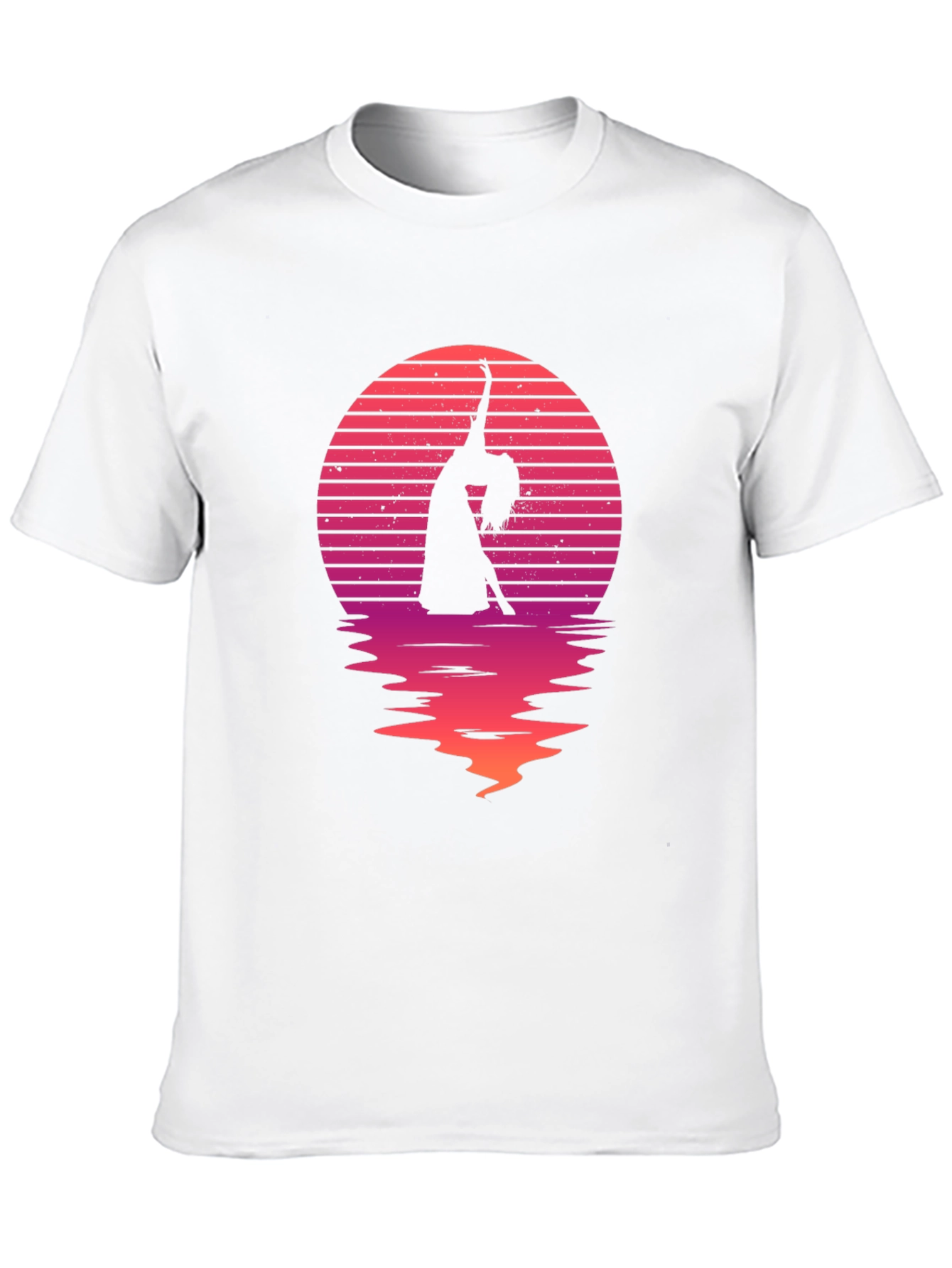 Sunset Dancer Graphic Tee - Black Cotton Shirt