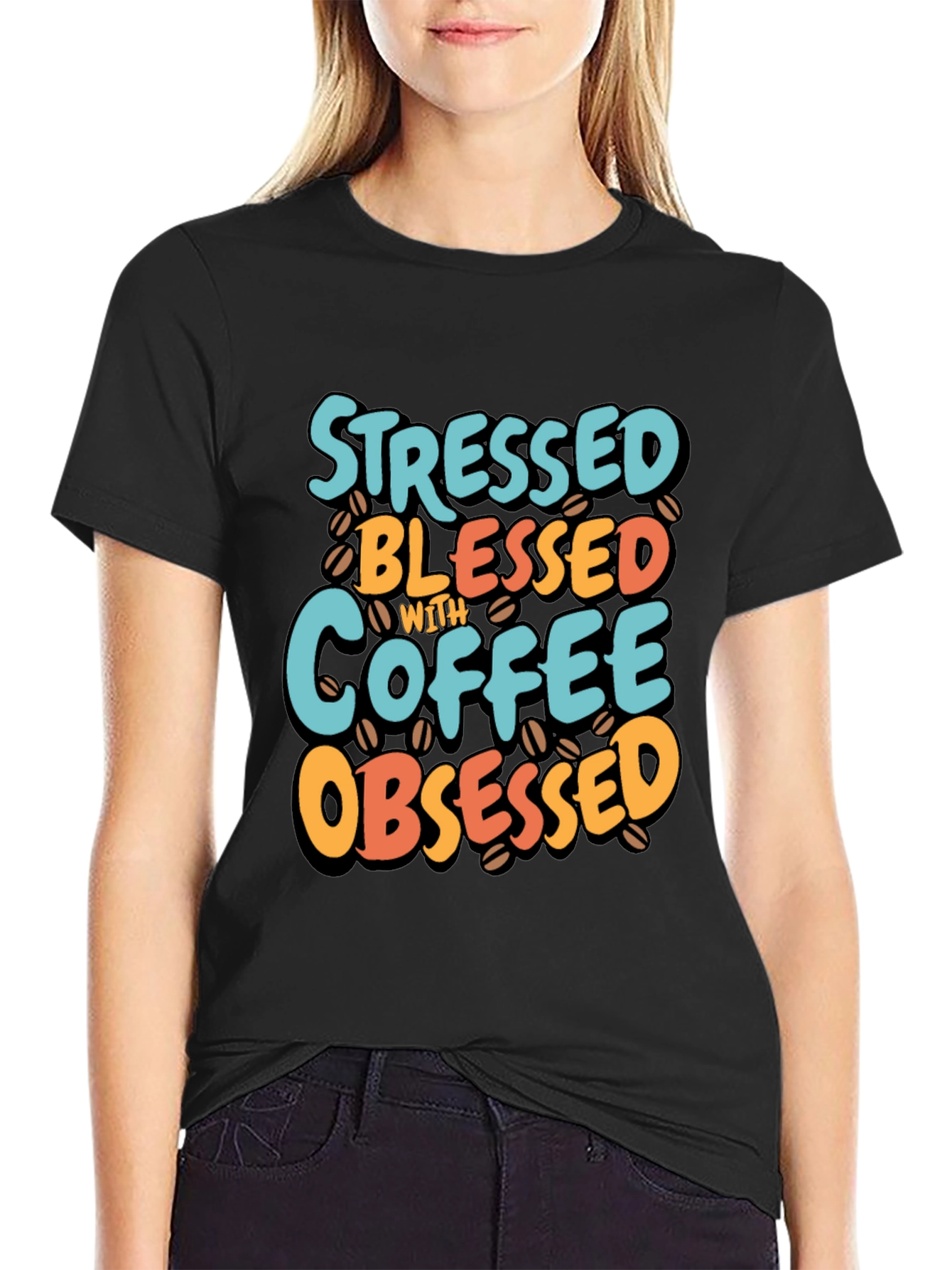 Stressed Blessed Coffee Obsessed T-Shirt