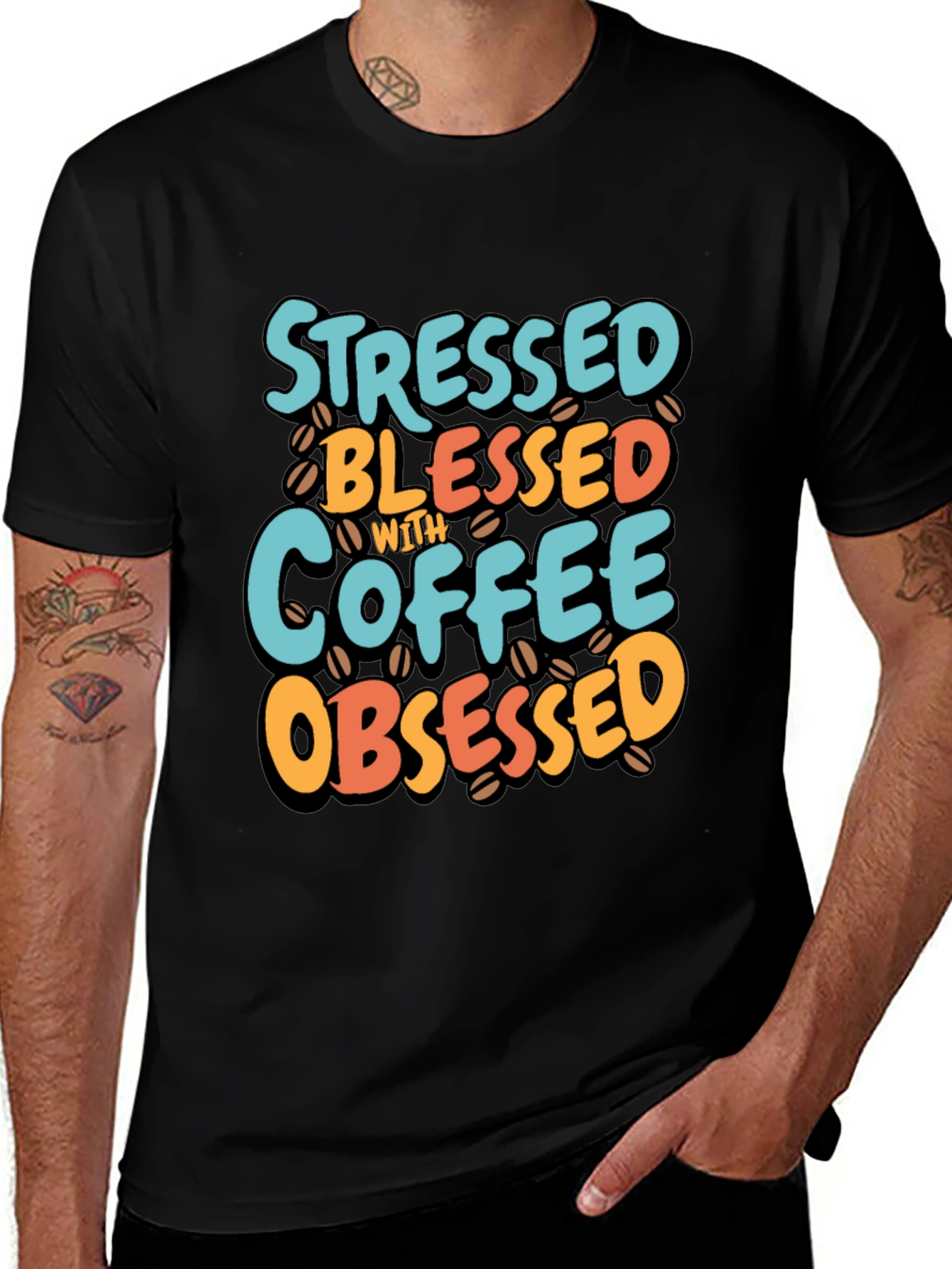 Stressed Blessed Coffee Obsessed T-Shirt