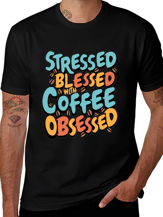 Stressed Blessed Coffee Obsessed T-Shirt