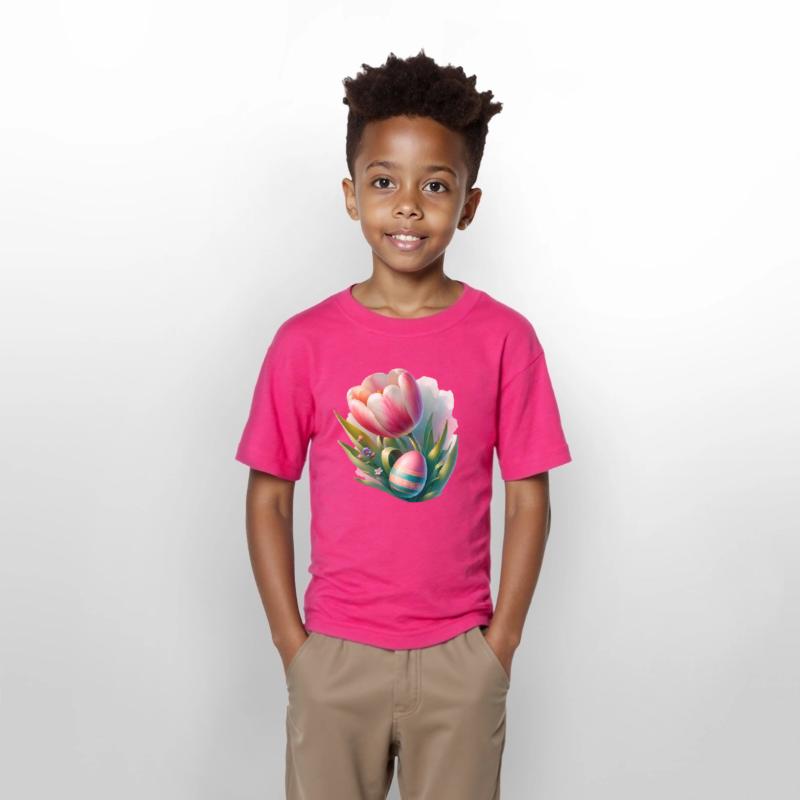 Spring Colorful Tulip With Easter Egg