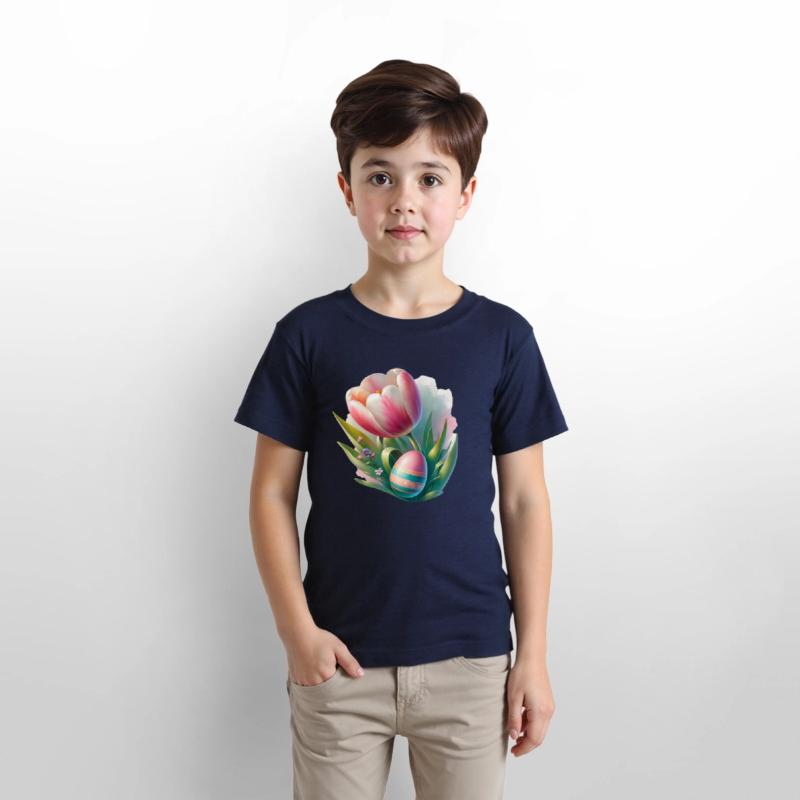 Spring Colorful Tulip With Easter Egg