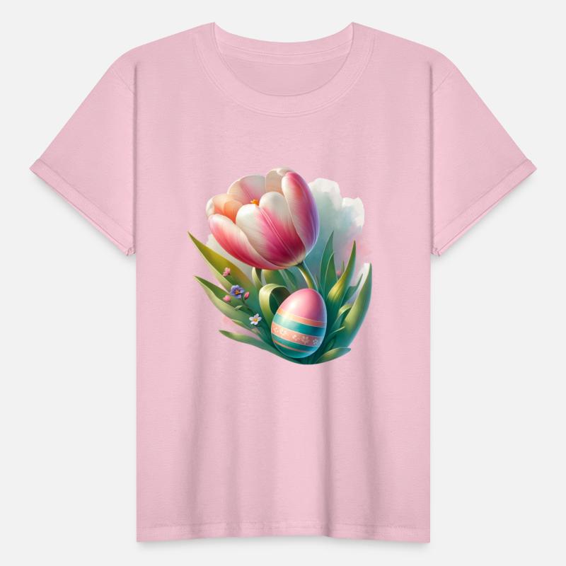 Spring Colorful Tulip With Easter Egg