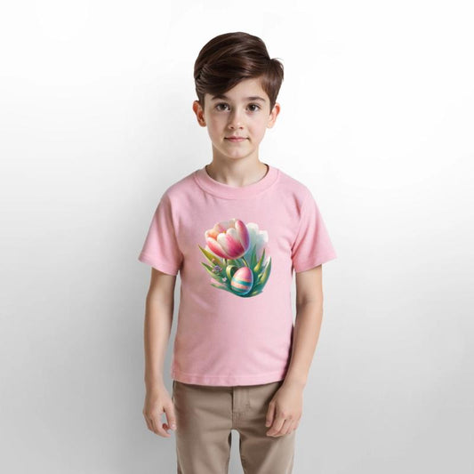 Spring Colorful Tulip With Easter Egg