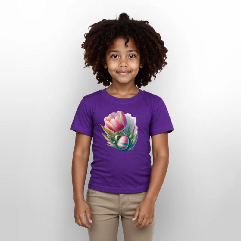 Spring Colorful Tulip With Easter Egg