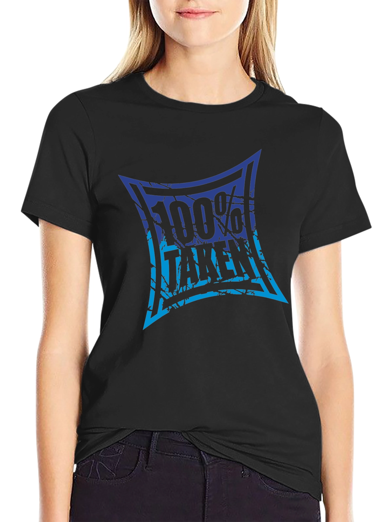 100% Taken Graphic Tee - Black Crew Neck T-Shirt