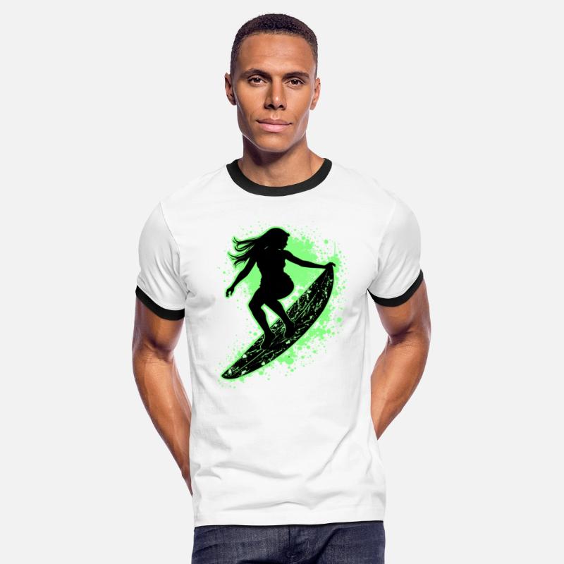 Stylish Female Surfer Surfing Waves