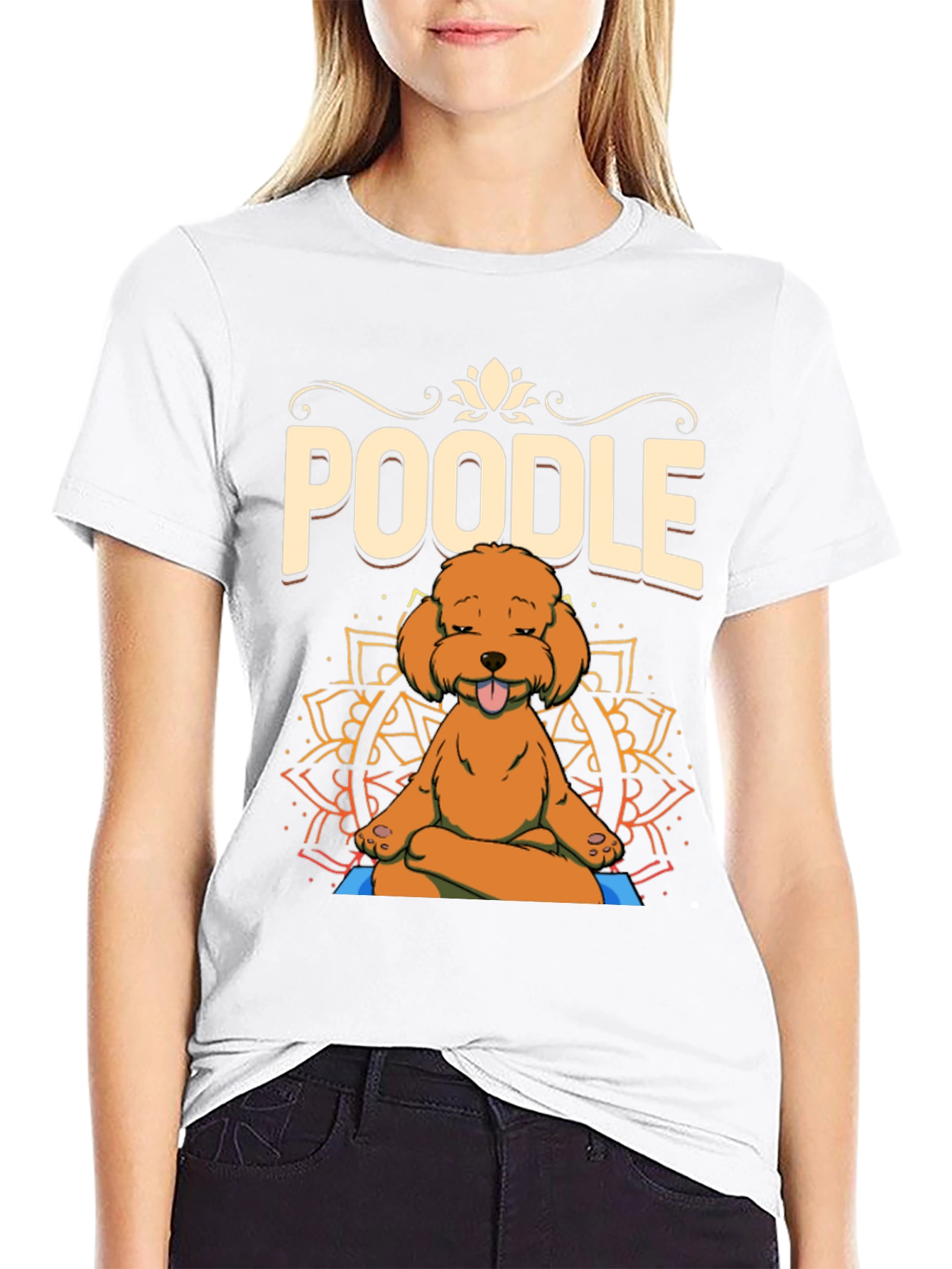 Yoga Poodle T-Shirt - Meditating Dog Design