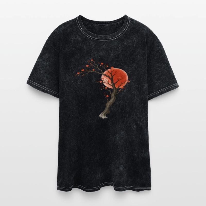 Sumi-e Cherry Blossom Red Sun