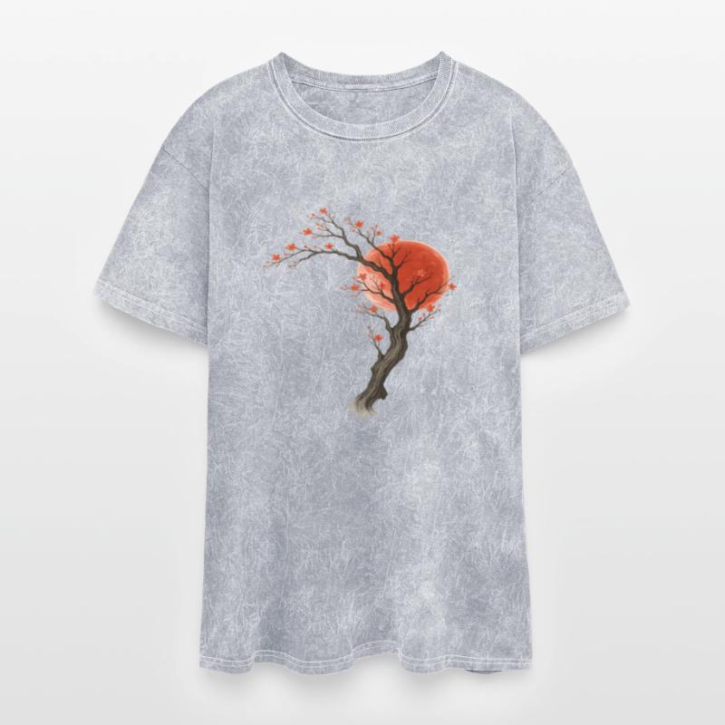 Sumi-e Cherry Blossom Red Sun