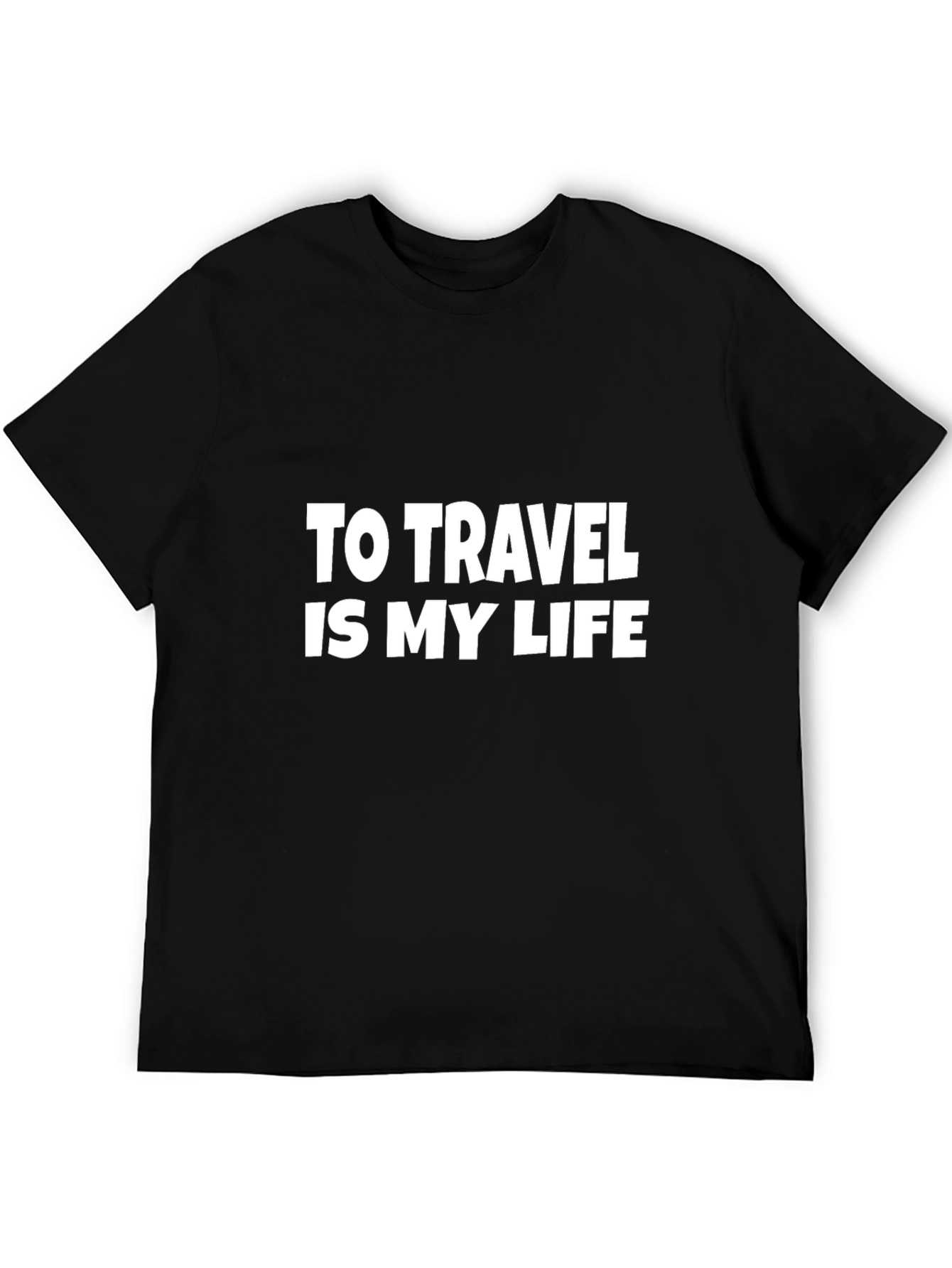 Travel Is My Life Black Graphic Tee