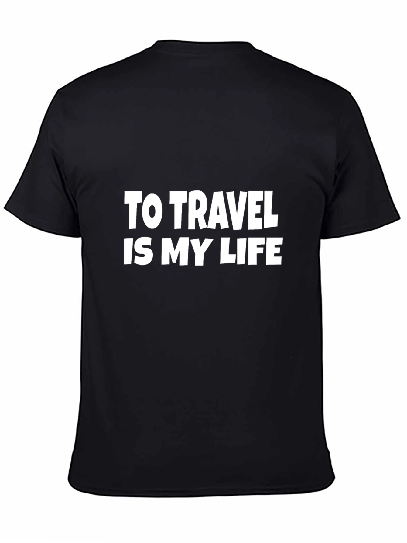 Travel Is My Life Black Graphic Tee